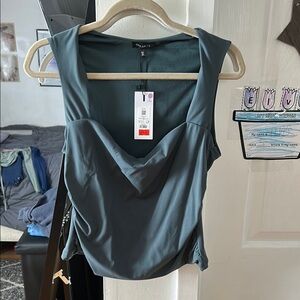 Dynamite Cropped Square Neck Blouse